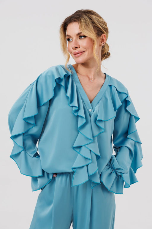 Блуза AmberA 1123 голубой