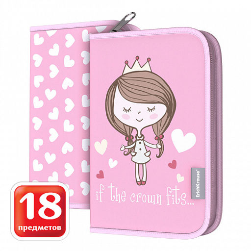 Цена за 1 шт. Пенал-книжка с наполнением ErichKrause 135x205x30мм Pastel Princess фото 2