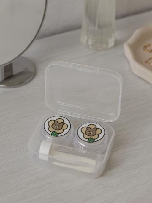 Контейнер для линз "Flower bear", white
