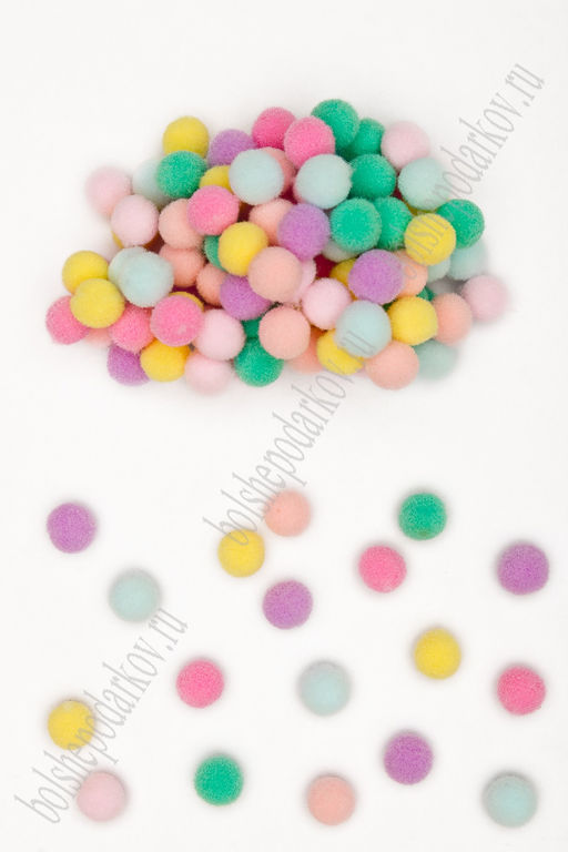 Помпоны Premium 1 см (200 шт) SF-3307, ассорти №5