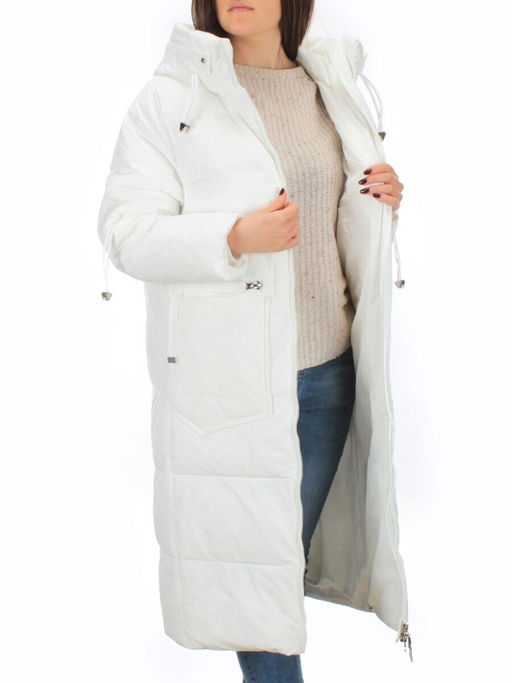 H303 WHITE Пальто зимнее женское (200 гр. холлофайбер) - Fashion фото 6