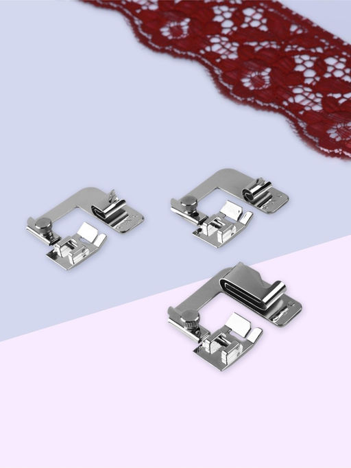 Цена за 12 шт. Набор лапок для швейной машины, подрубочные, 6/9/25 мм, для двойной подгибки, 3 шт.