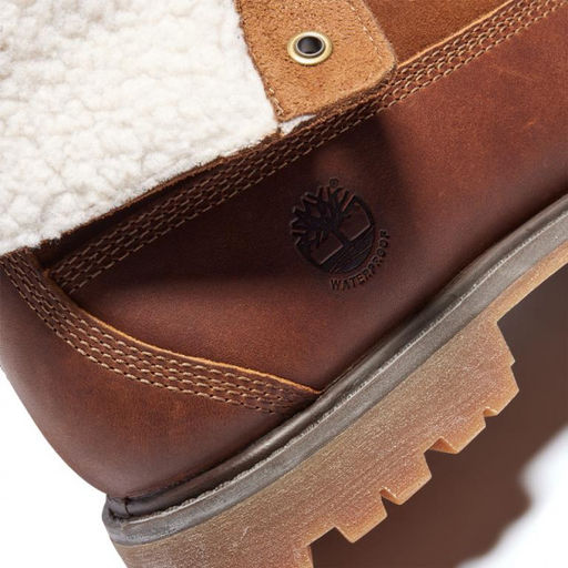 Женские ботинки Timberland Authentics Teddy Fleece WP Fold-Down коричневые фото 14