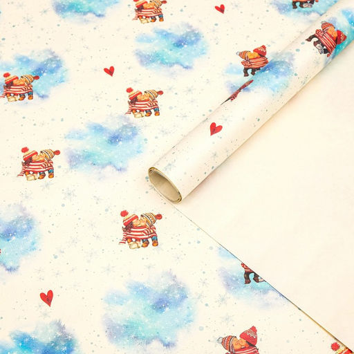 Бумага упаковочная, крафт Парочка, 70х100 см, 1 лист - UPAK LAND фото 3