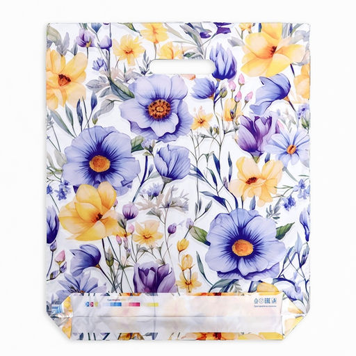 Цена за 50 шт. Пакет "Цветник", полиэтиленовый с вырубной ручкой, 36х43 см, 35 мкм