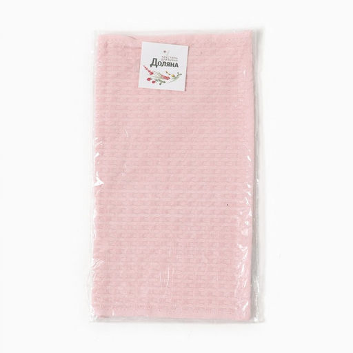 Полотенце Доляна цв. розовый 35х60 см, 100% хл., крупная вафля 220 г/м2  фото 2
