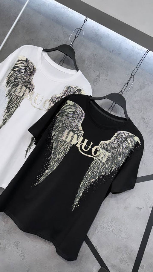 Шикарные футболки стилизованные россыпью из тысячи стразин - Ksa фото 2