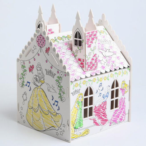 Дом-раскраска 3 в 1 Принцессы, замок, набор для творчества, 16 18 22 см - Disney фото 3
