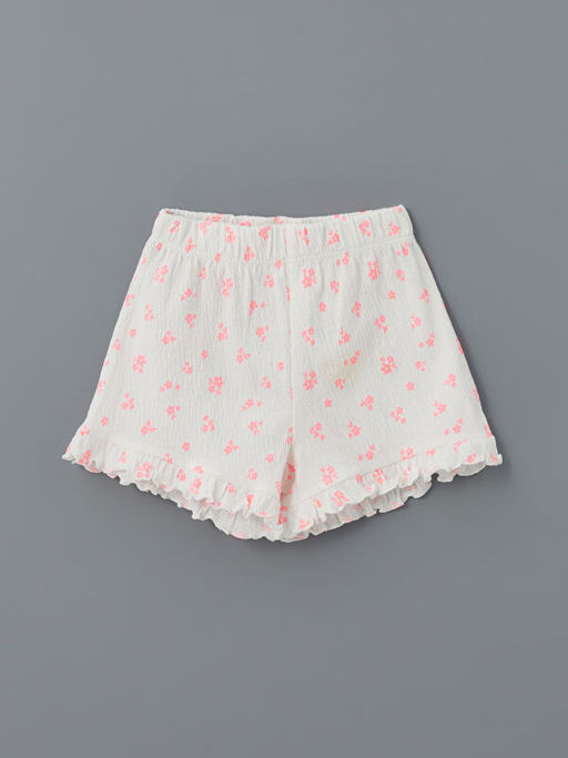 Beli Lastikli ?i?ekli K?z ?ocuk ?ort