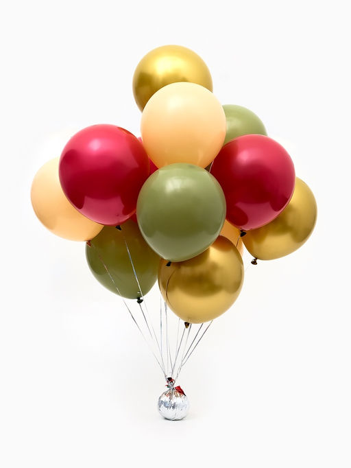 Воздушные шары латексные 12" "Оливковый, бежевый, золотой, кофейный микс" набор 25 штук