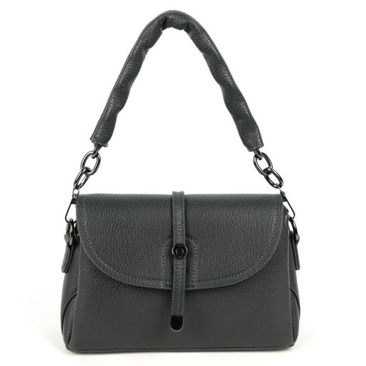 Женская сумка через плечо из эко кожи с тремя отделениями под клапаном 9802 Грин - Cidirro фото 2