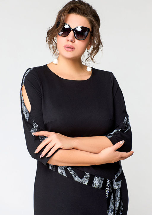 Платье EVA GRANT 7177-Р черный принт  фото 3