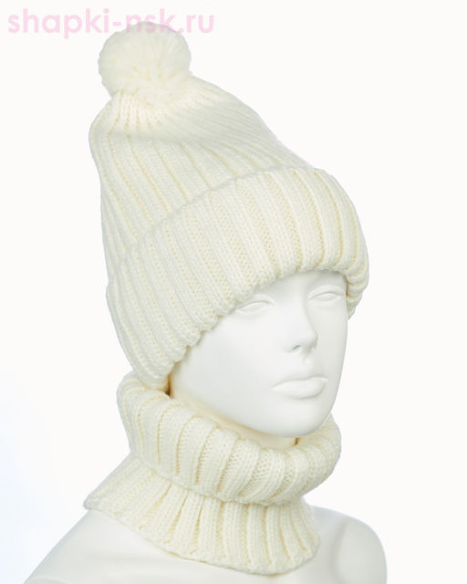 001223 F 1A Питео B Комплект женский флис (колпак+снуд) (56-58)