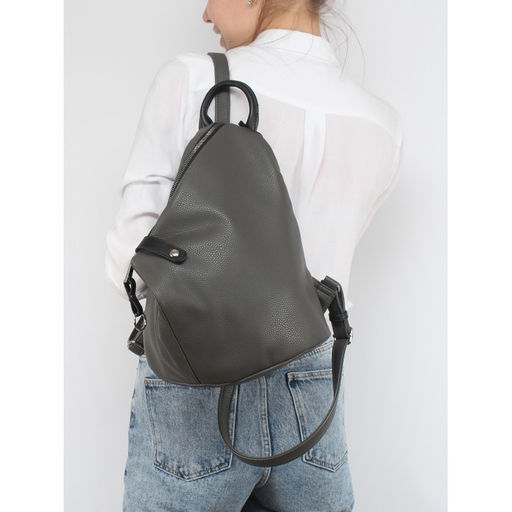 Рюкзак жен искусственная кожа ADEL-209/1в, 1отд+карм/перег, серый/черный флотер 256174 - Adelia фото 5