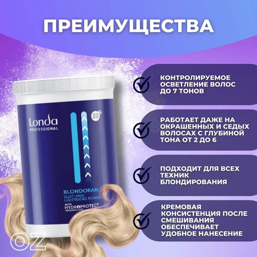 -36% Blondoran blonding power Осветляющая пудра 500г Londa - Londa professional фото 3