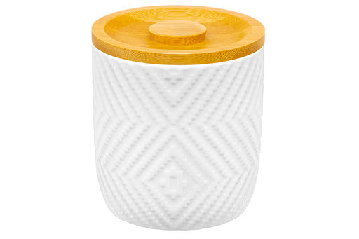 Банка д/сыпучих продуктов 450 мл 9,5*9,5*10,5 см + бамбук. крышка с силик. упл. - Elan gallery фото 6