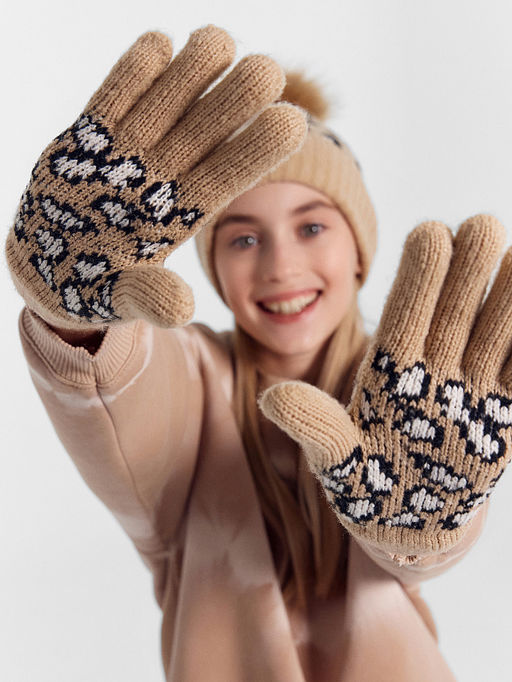 Перчатки детские с леопардовым узором - Mark formelle фото 6