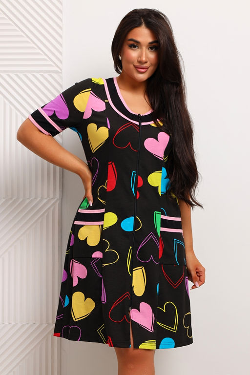 Халат женский из кулирки Марфа сердечки - Амадэль фото 13