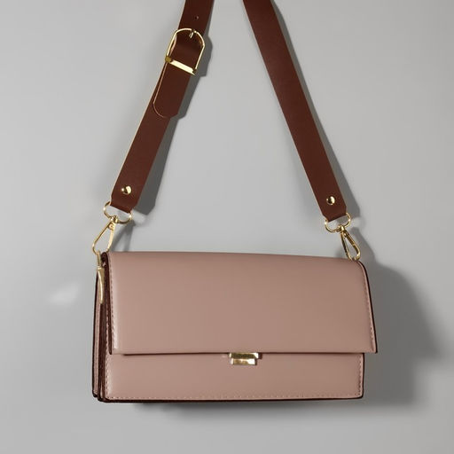 Ручка для сумки из натуральной кожи, регулируемая, с карабинами, 60±2 см × 2.5 см, цвет коричневый, золотой