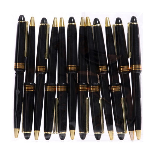 Цена за 12 шт. Ручка шариковая автоматическая «Лого» 0.5 мм, стержень синий, чёрный корпус