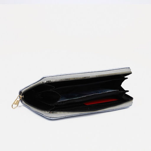 Кошелёк на молнии, серо-голубой