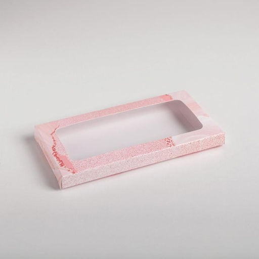 Цена за 5 шт. Коробка для шоколада, кондитерская упаковка, 8 марта, с окном, 17.3?8.8?1.5 см