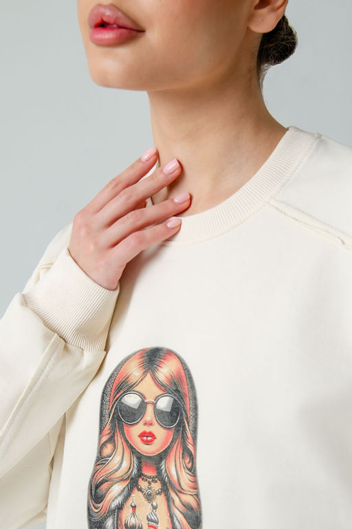 Арт. 1-3105 Свитшот женский 44-50 (4 шт) Цвет:бежевый - Калинка фото 16