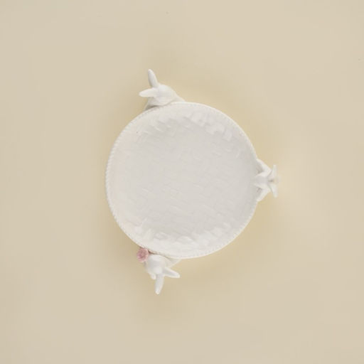 Блюдо для подачи SL Home «Лесные кролики», 19.5×15.3×7.5 см, фарфор, белое