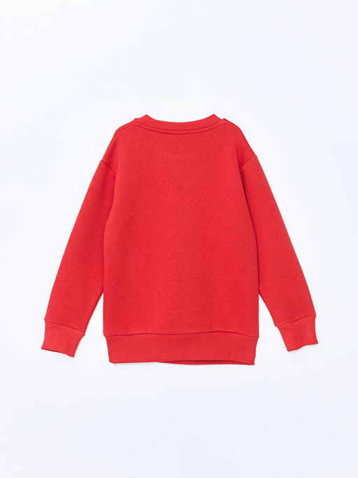 Bisiklet Yaka Bask?l? Uzun Kollu Erkek ?ocuk Sweatshirt - Waikiki фото 3