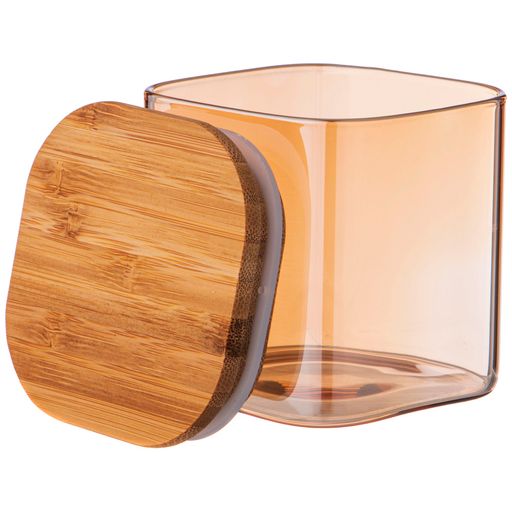 ЕМКОСТЬ ДЛЯ СЫПУЧИХ ПРОДУКТОВ AGNESS AMBER 370 МЛ 8x8x8 CM ЦВЕТ:ЯНТАРНЫЙ  фото 3