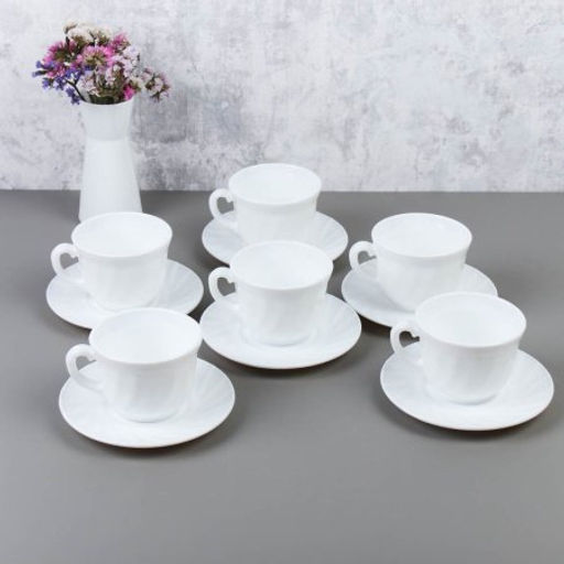 Чайный набор 12 предметов 200 мл белая А / XWB190HP55-6E (WHITE) /уп 8/ - Галеонтрейд фото 12