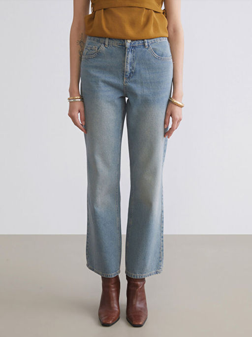 Wideleg Kad?n Jean Pantolon