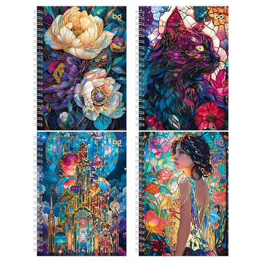 Книжка записная А6 80л., тв. обл., на гребне "Витраж" ("BG", ЗКТ6гр80_лг_тф 07055) глянцевая ламинация, тснение фольгой