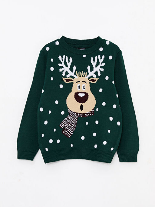 Bisiklet Yaka Y?lba?? Temal? Uzun Kollu Erkek ?ocuk Triko Kazak - Waikiki фото 3