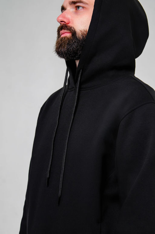 Арт. 69302 Толстовка мужская с начесом 48-58 (6 шт) Цвет:черный - Идеал фото 2