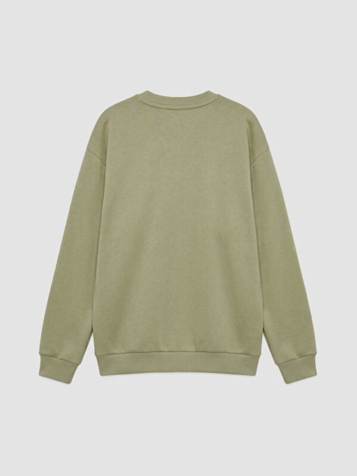 Bisiklet Yaka Bask?l? Erkek ?ocuk Sweatshirt