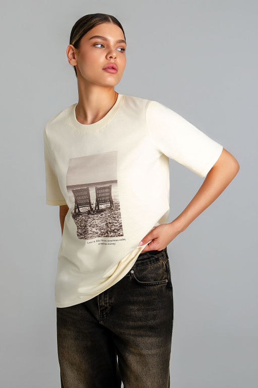 Арт. 31134 Футболка женская 44-52 (5 шт) Цвет:бежевый - Калинка фото 16