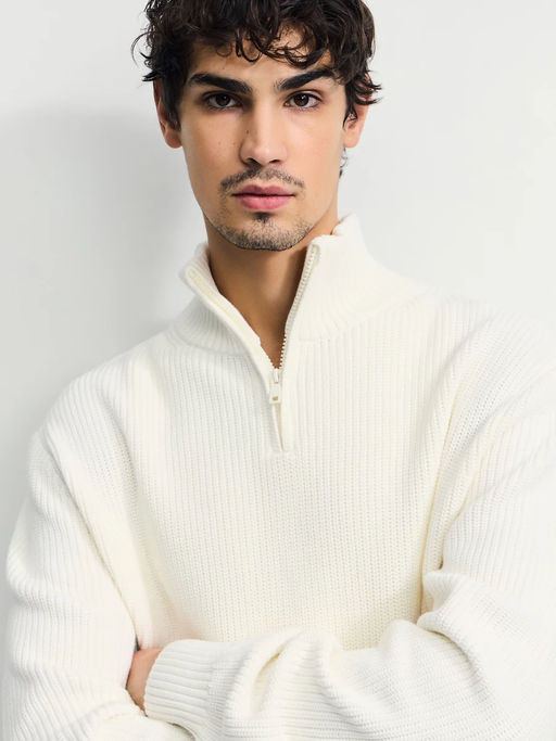 Джемпер из хлопка на молнии / Zarina  фото 10