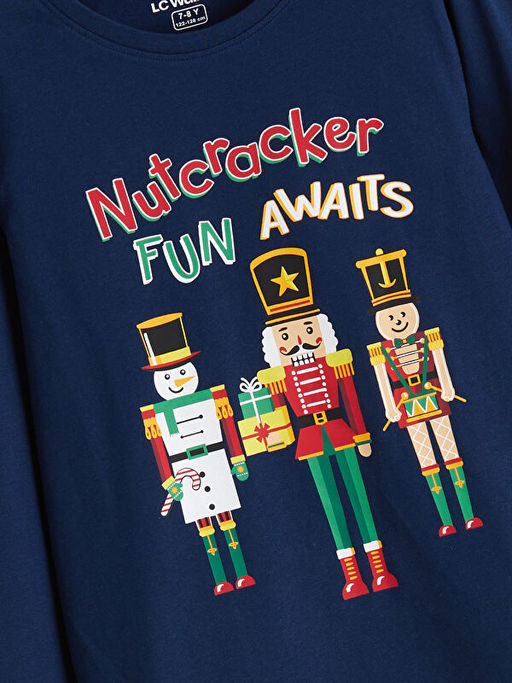 Bisiklet Yaka Bask?l? Erkek ?ocuk Pijama Tak?m