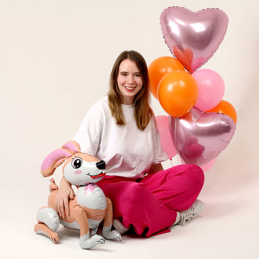 Набор шаров Зайка и сердца, латекс, фольга набор 10 шт. - Страна карнавалия фото 2