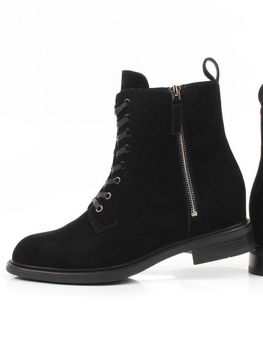 04-M3-1493 BLACK Ботинки зимние женские (натуральная замша, натуральный мех)
