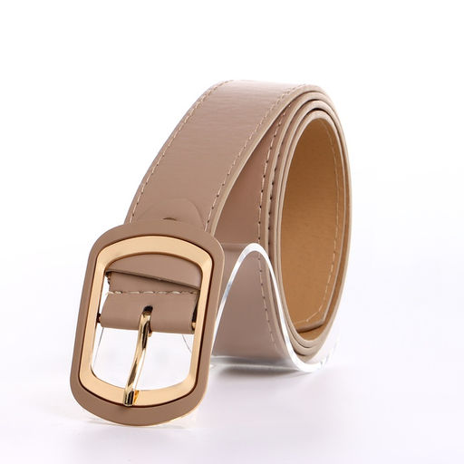 Ремень женский с винтом, 110×2.9 см, классическая пряжка, золотистая, бежевый