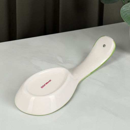 Подставка под ложку Доляна Олива, 21.57.5 см, керамика, белая фото 4