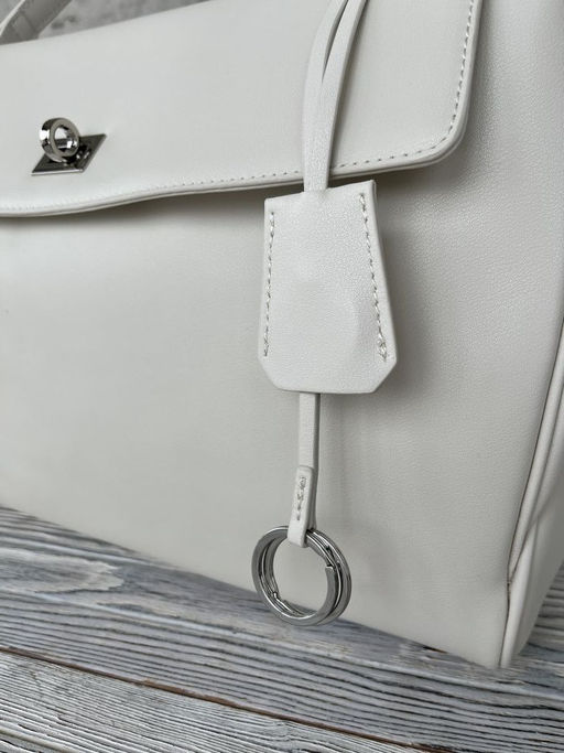 Женская кожаная сумка-портфель 8399-3 Кремовый - Sergio valentini фото 7