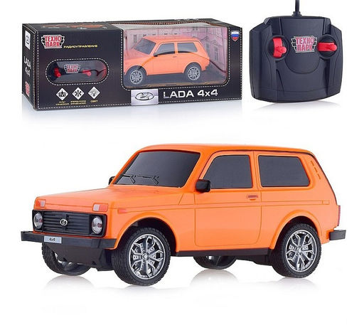 . Модель "Лада 4x4" на р/у 18 см, свет, оранжевая кор. арт.LADA4X4-18L-OR