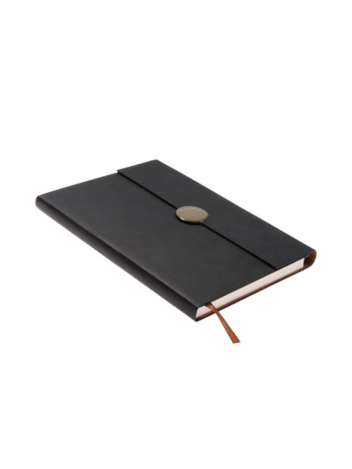 Ежедневник недатированный формат А5, с клапаном, 96 листов, в линейку, пвх, черный - Simaland фото 2