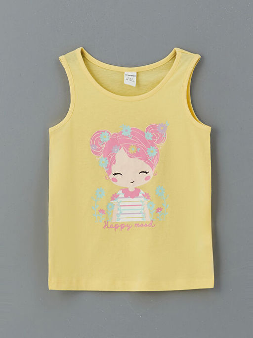 Bisiklet Yaka Bask?l? K?z ?ocuk Atlet