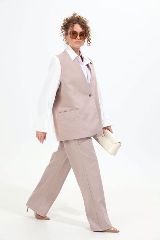 Жакет NIKVA н951-4 молоко+песок  фото 2