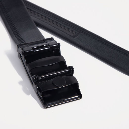 Ремень мужской, ширина 3,5 см, пряжка автомат, цвет чёрный - Simaland фото 3