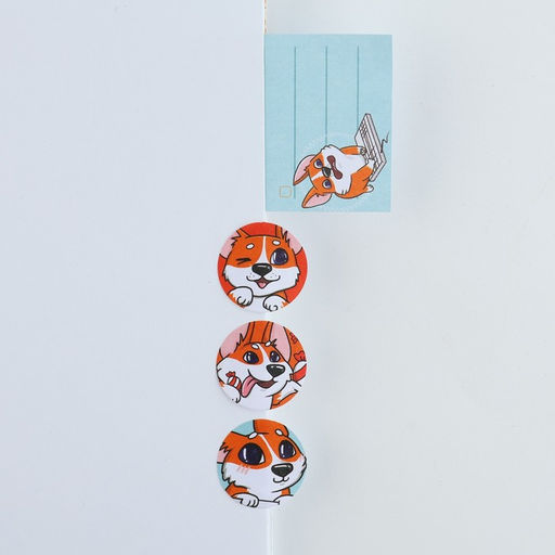 Стикеры с липким слоем 4 блока по 20 л Корги - Artfox фото 2